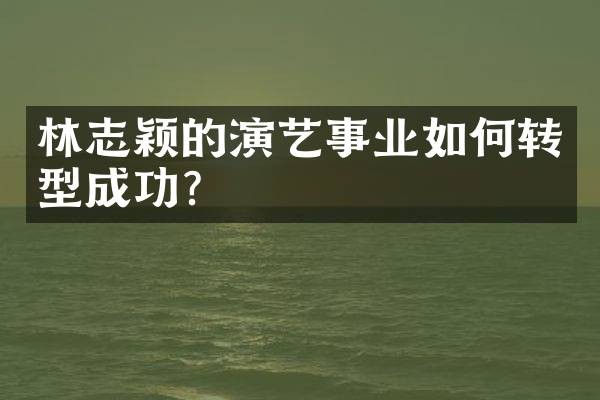 林志颖的演艺事业如何转型成功？
