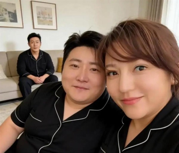 郭京飞与姐夫合照忘P图，俩人胖了有30斤，陆毅老得上嘴唇快没了