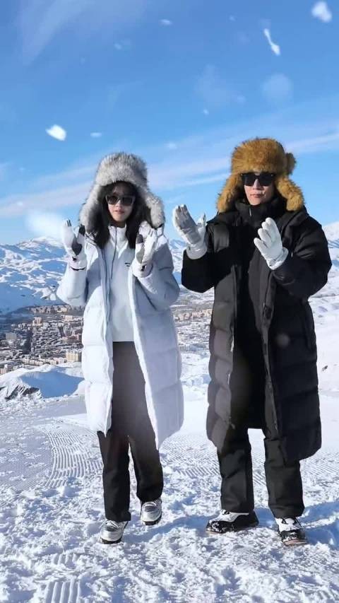 陆毅和女儿贝儿跳初雪