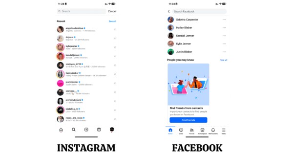 通过手动搜索查找社交媒体帐户