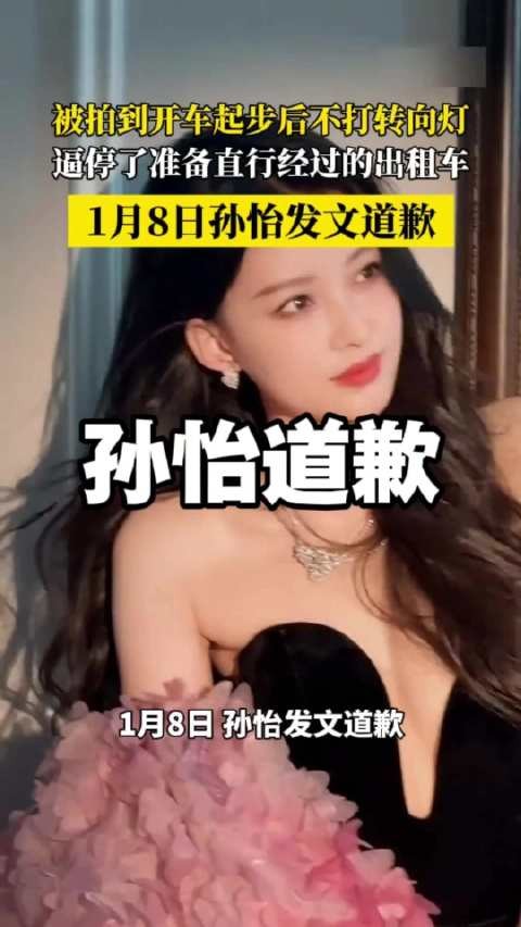 孙怡驾车未打转向灯逼停出租车，发文道歉承诺遵守交规