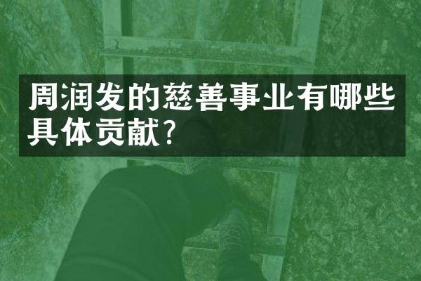 周润发的慈善事业有哪些具体贡献？