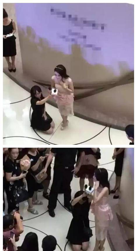 其他明星都是助理下跪伺候,她却为迁就粉丝而下跪,太亲和了