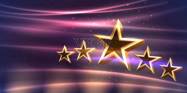 奖项提名台，金奖活动，明星颁奖典礼场景。矢量插图插画图片素材