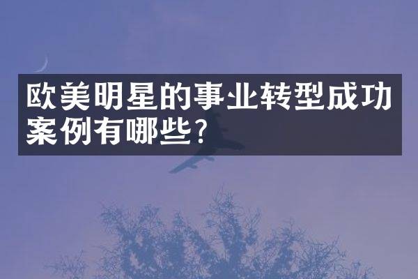 欧美明星的事业转型成功案例有哪些？