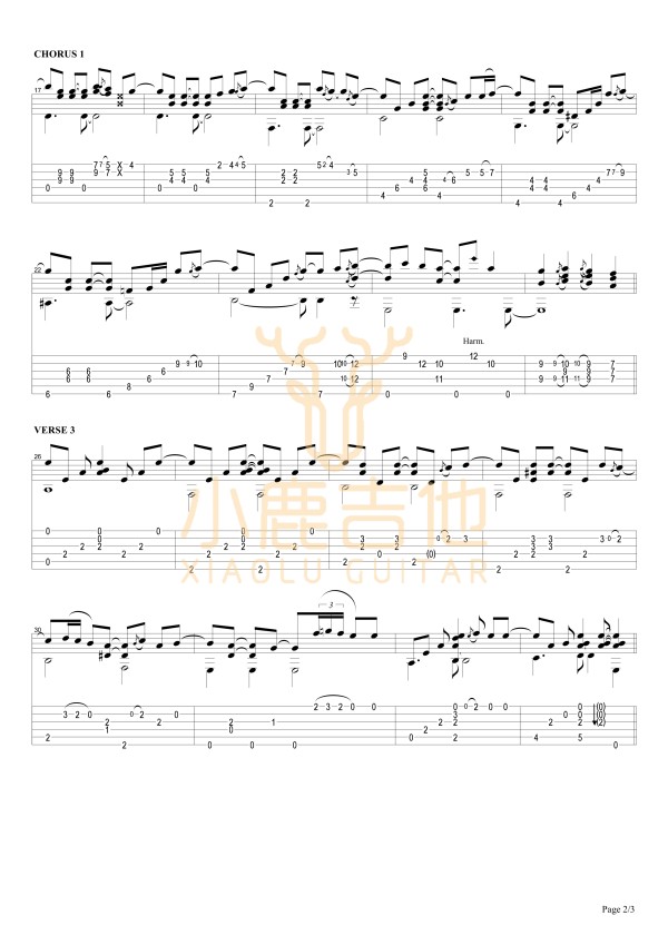 STAY CLOSE TO ME-Tommy Emmanuel指弹吉他谱（小鹿吉他）