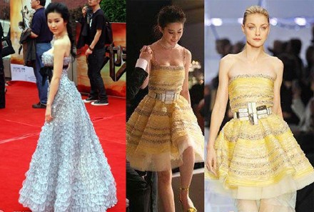 刘亦菲礼服并非山寨