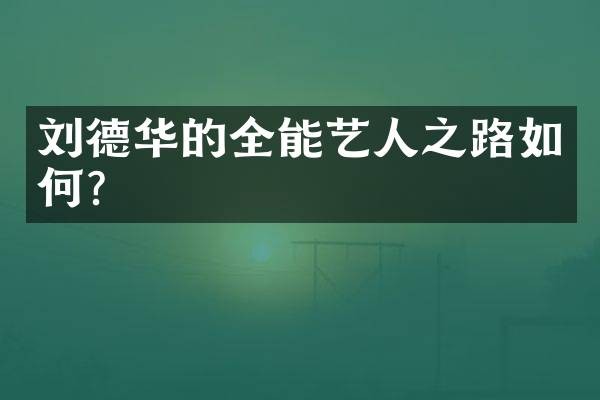 刘德华的全能艺人之路如何？
