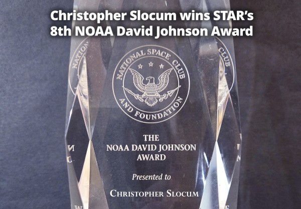 photo: close-up of the NOAA David Johnson Award trophy