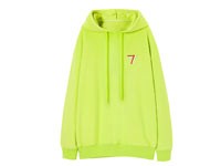 戚薇同款太平鸟荧光绿连帽卫衣