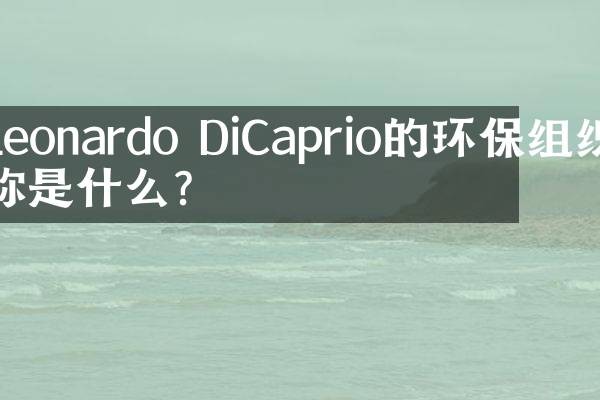 Leonardo DiCaprio的环保组织名称是什么？