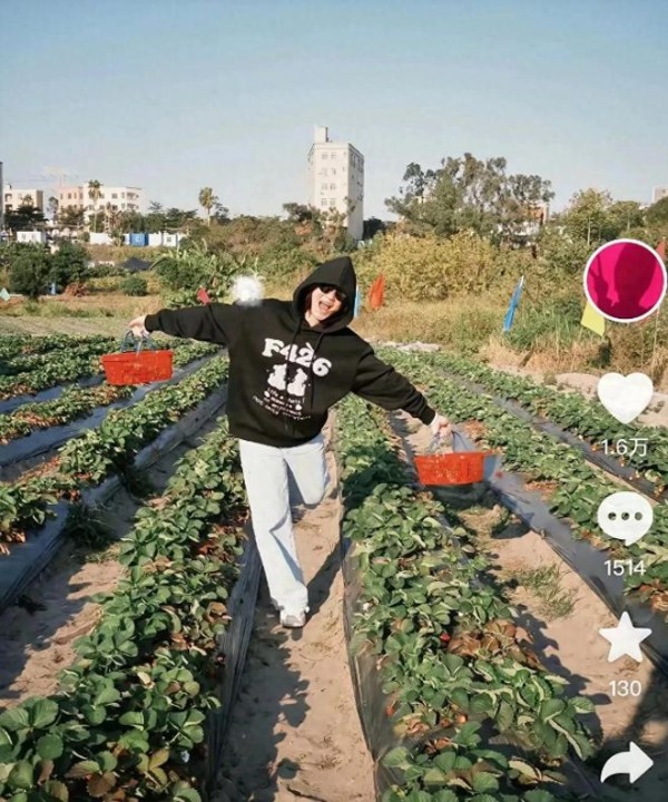 全红婵换新发型!在老家摘草莓,自家果园啥都有,烤火取暖好惬意