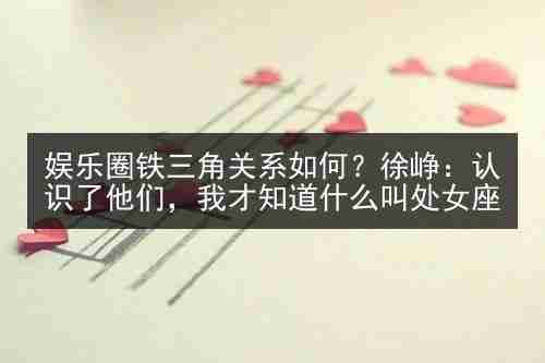 娱乐圈铁三角关系如何？徐峥：认识了他们，我才知道什么叫处女座