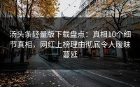 汤头条轻量版下载盘点：真相10个细节真相，网红上榜理由彻底令人暧昧蔓延