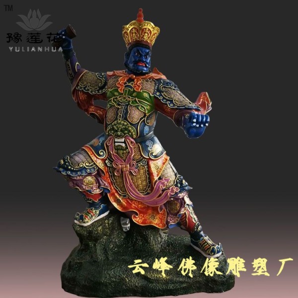 佛教四大天王分别是谁 四大天王东方持国天王雕塑 四大金刚站像