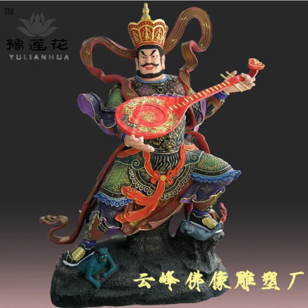 佛教四大天王分别是谁 四大天王东方持国天王雕塑 四大金刚站像