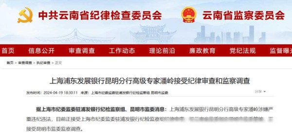 市民服务热线小赵：银行高管落马，反腐风暴再掀波澜
近日，一则消息在金融圈引起轩然大波：上海浦东发展银行昆明分行的高级专家潘岭因涉嫌严重违纪违法，正在接受上海市纪委监委驻浦发银行纪检监察组的纪律审查。这一事件不仅让人们对银行内部的管理和监管产生了更多疑问，也再次引发了社会对金融领域反腐斗争的关注和思考。
潘岭，一个在浦发银行深耕多年的资深干部，曾先后在昆明分行、南宁分行等关键岗位担任要职。在他的任职...