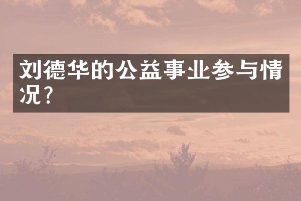 刘德华的公益事业参与情况？
