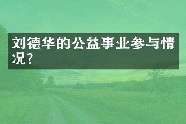 刘德华的公益事业参与情况？