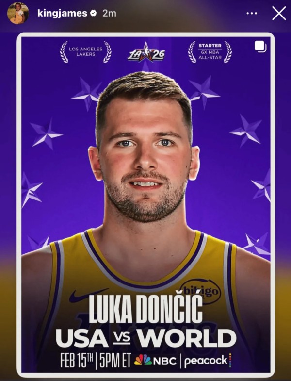 詹皇祝贺东契奇全明星首发！美媒晒41岁已终结3纪录 生涯暮年早已看开