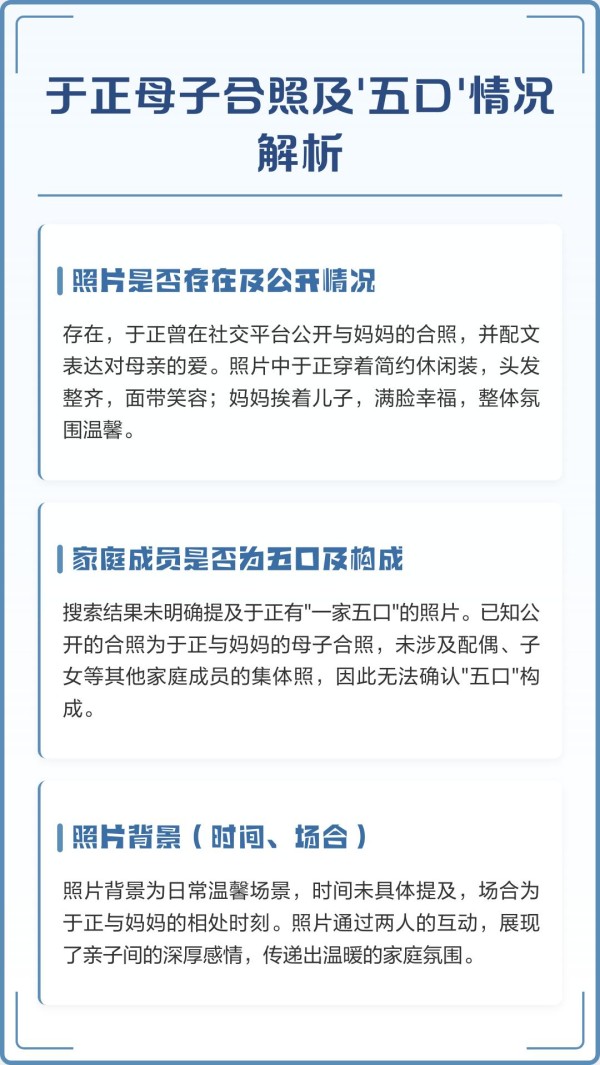 于正母子合照及‘五口’情况解析