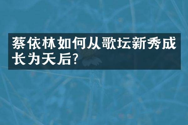 蔡依林如何从歌坛新秀成长为天后？