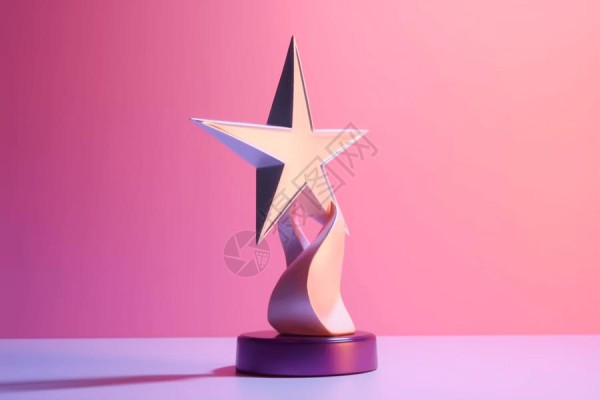 明星背景图片3d渲染明星奖杯雕像背景