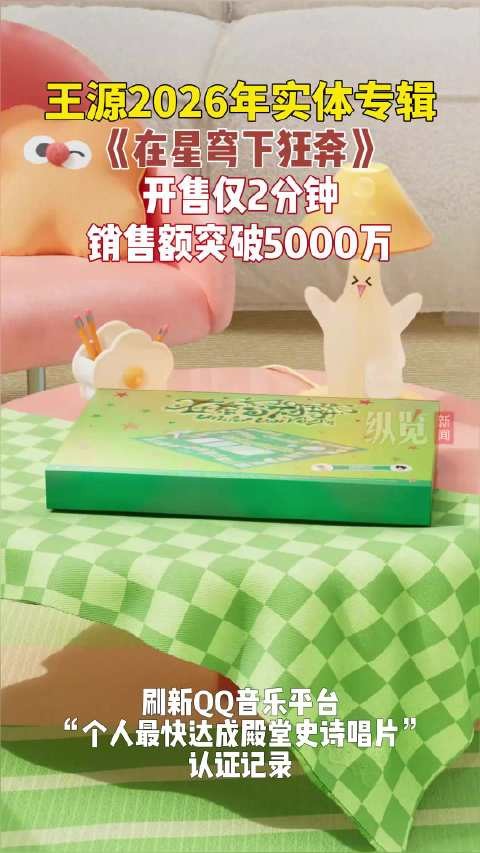 王源新专辑开售2分钟销售额破5000万