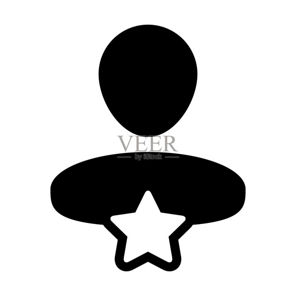 表现图标向量与明星男性用户个人资料头像符号为评级在一个字形象形图图标素材