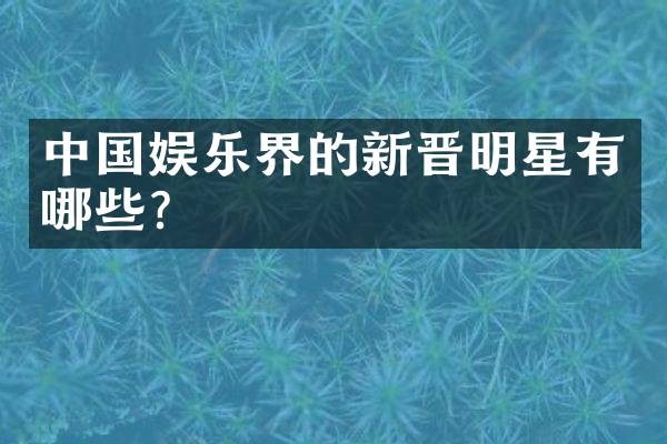 中国娱乐界的新晋明星有哪些?