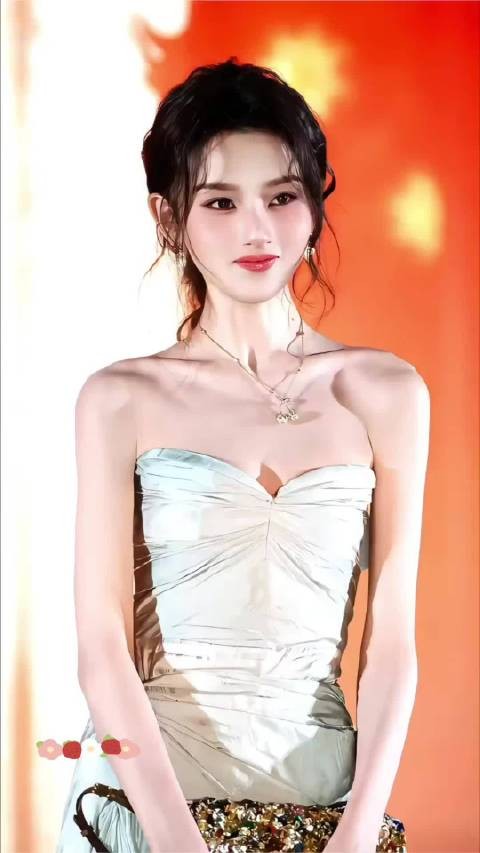 宋祖儿穿薄荷绿抹胸裙亮相，手臂纤细引关注