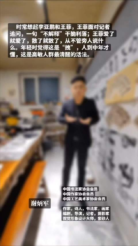 王菲谢炳军谈纯粹人生,忠于自我不解释