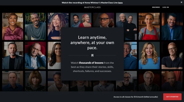 靠“明星大师”课程赚钱？MasterClass获1亿美元E轮融资