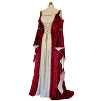 Womens Renaissance Medieval Costume Dress Lace up Irish Over...