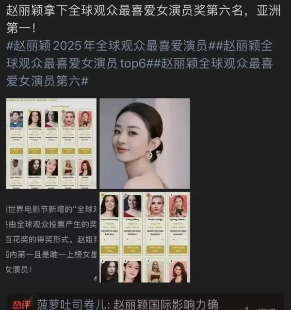 赵丽颖全球第六，85花缘何7天热度飙升