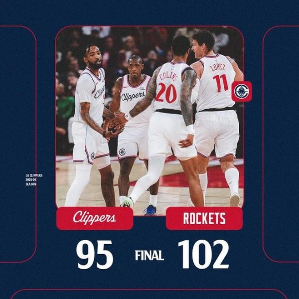 25胜28负，快船自2021