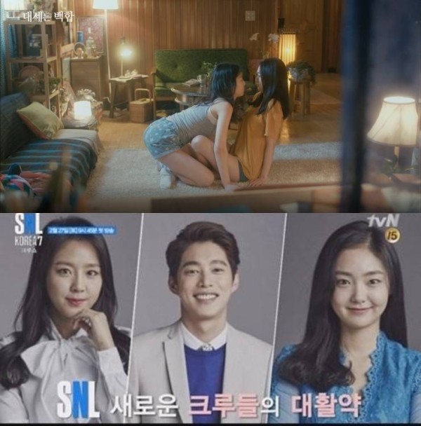 (上)《大勢的百合》劇照、(下)《韓國SNL》第七季出演介紹