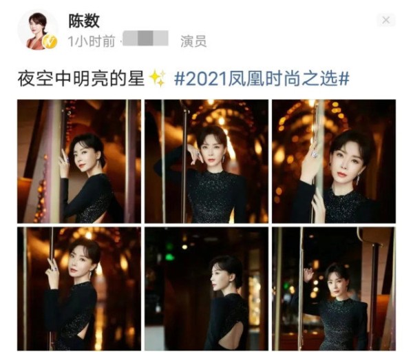 陈数出席盛会女人味十足，曾羡慕李小冉的她，成为夜空中明亮的星