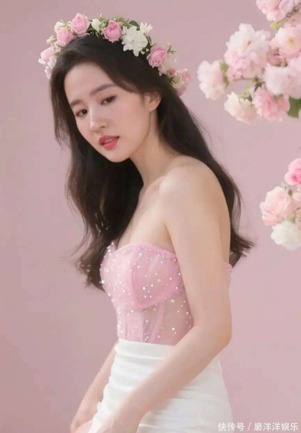 刘亦菲花仙子造型封神！粉纱鱼尾裙美到失语