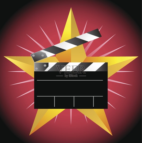 电影工作室的隔板明星插画图片素材