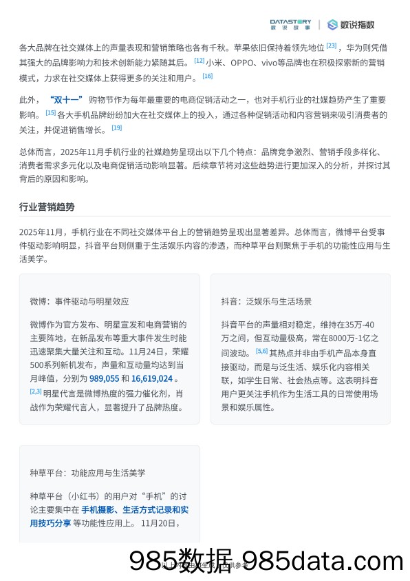 手机类目2025年11月社媒热度趋势与热点解析_数说故事插图2