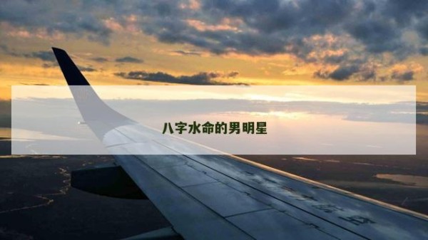 八字水命的男明星