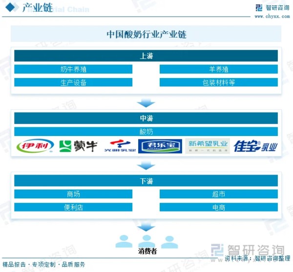 中国酸奶行业产业链