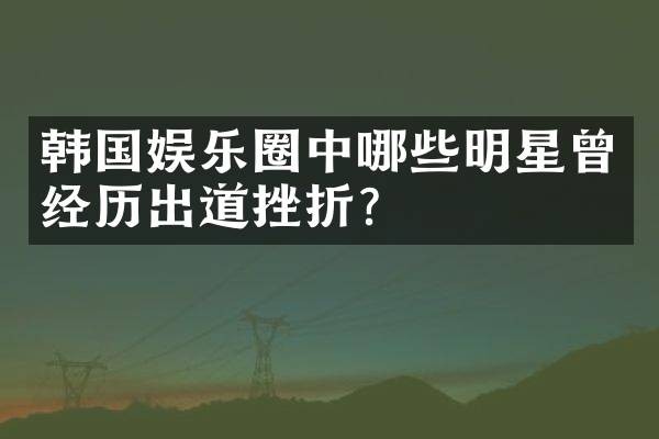 韩国娱乐圈中哪些明星曾经历出道挫折?