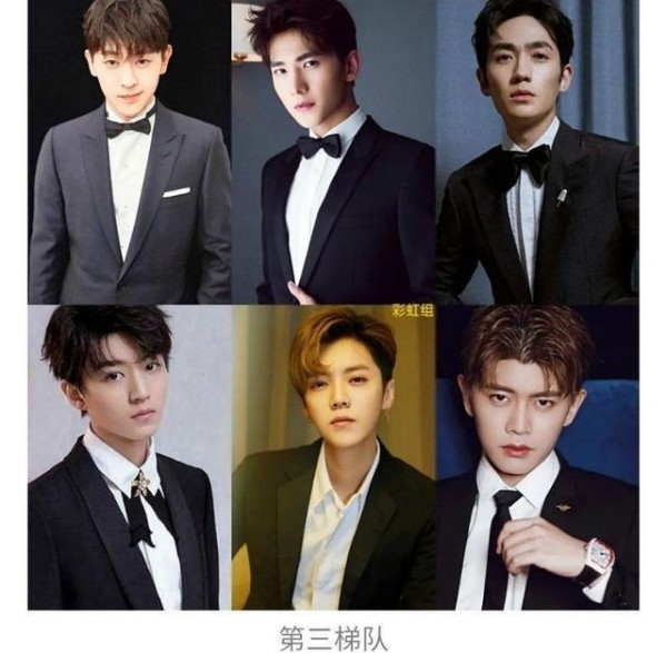 36个男星颜值梯队：肖战第一，蔡徐坤第二，鹿晗第三，王一博第四