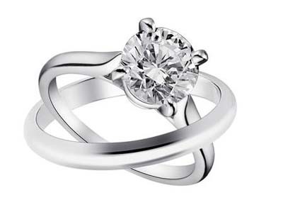 周杰伦昆凌婚戒Solitaire 1895铂金钻戒