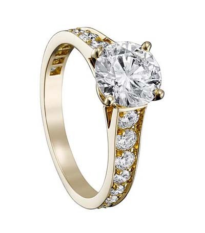 Solitaire 1895黄K金订婚钻戒