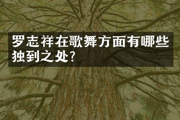 罗志祥在歌舞方面有哪些独到之处？