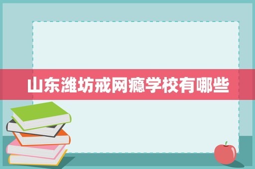 山东潍坊戒网瘾学校有哪些