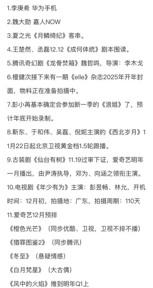 明星动态速览！新剧开机封面拍